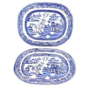 Antique Staffordshire Blue Willow Platter 17.5" – Deakin & Son (15.5" available)